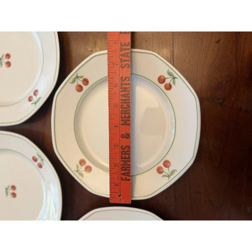 Set of 5 Villeroy & Boch Cherry Salad Plates 7 7/8